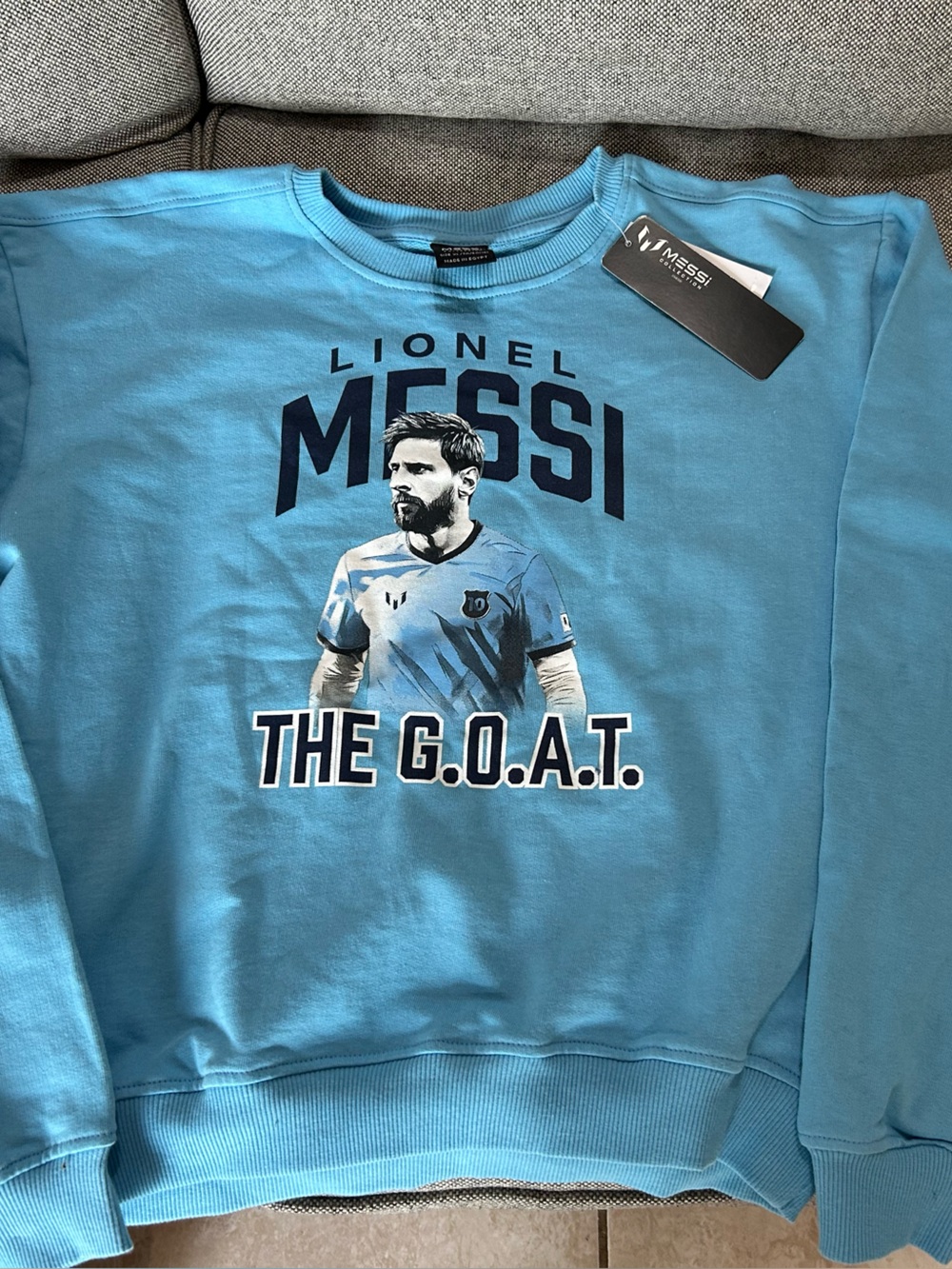 Kids XL- Lionel Messi Light Blue Pullover sweater- The G.O.A.T.